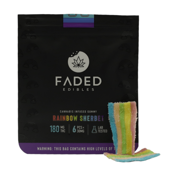 Faded Edibles – Rainbow Sherbet – 180mg | Green Society Canada