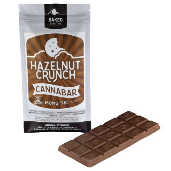 Baked Edibles – Chocolate Bar – Hazelnut Crunch 150mg THC | Green Society Canada