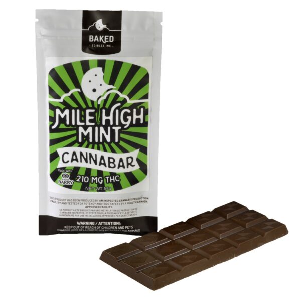 Baked Edibles – Mile High Mint Cannabar 210mg THC | Green Society Canada