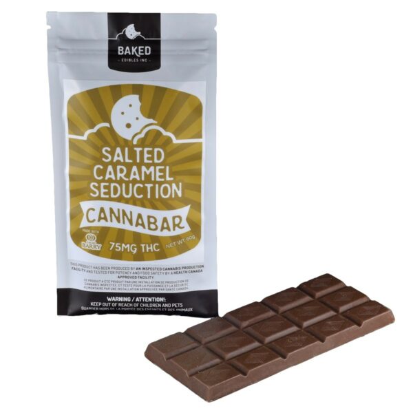 Baked Edibles – Chocolate Bar – Salted Caramel Seduction 75mg THC | Green Society Canada