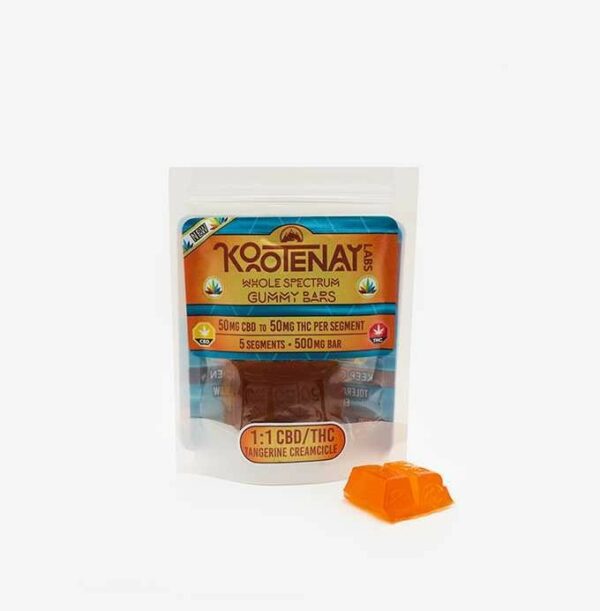 Kootenay Labs – 1:1 Tangerine Creamsicle Gummy – (500mg total) | Green Society Canada