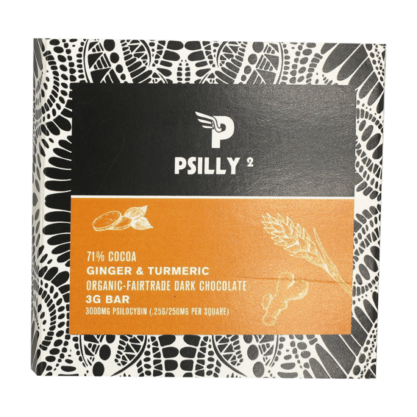 Psilly – Dark Chocolate Bar – Ginger & Turmeric | Green Society Canada