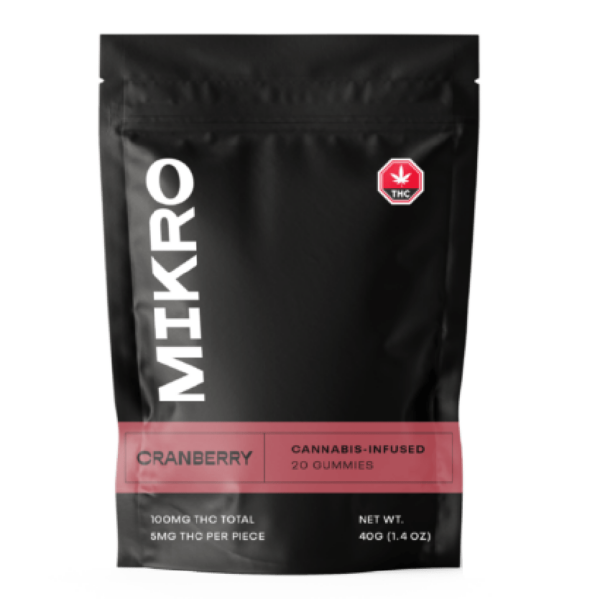 Mikro – THC Gummies – 100mg THC – Cranberry | Green Society Canada