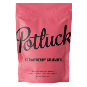 Potluck Extracts – Strawberry Gummies – 200mg THC | Green Society Canada