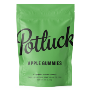 Potluck Extracts – Apple Gummies (1:1) – 100mg THC / 100mg CBD | Green Society Canada