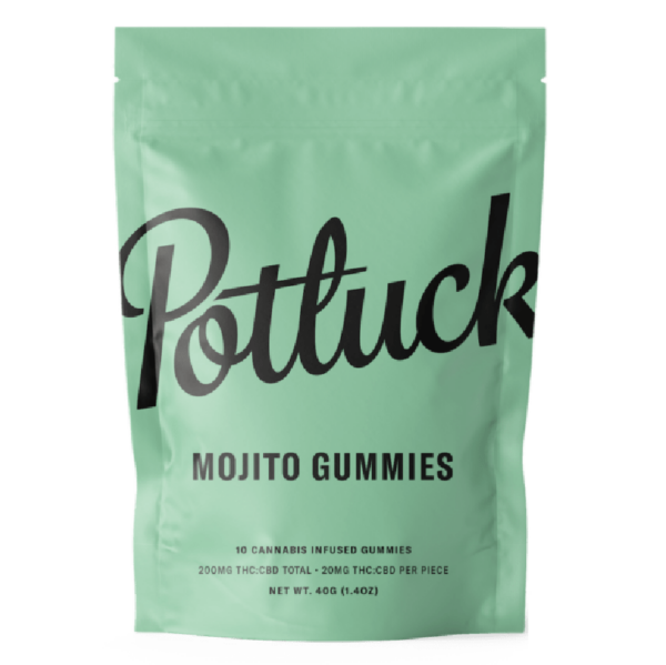 Potluck Extracts – Mojito Gummies (1:1) – 100mg THC / 100mg CBD | Green Society Canada